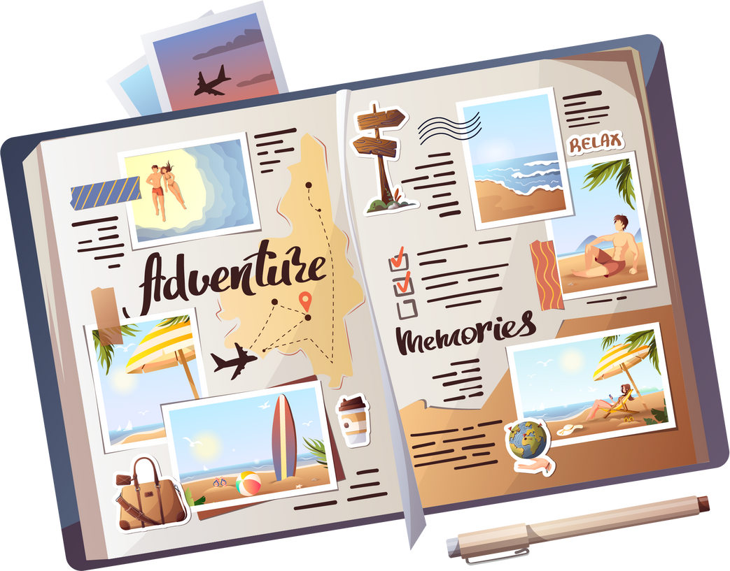 Travel journal with photos 